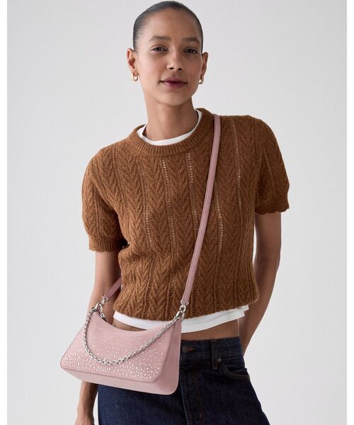 kate spade new york（ケイトスペード ニューヨーク）の「マルゴー スタッズド スエード ショルダー バッグ（ショルダーバッグ・レディース・ピンク・ONESIZE）」の6枚目の写真