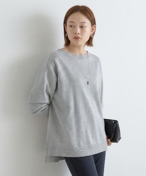 qualite scape(カリテ スケープ)の「ラメ裏毛プルオーバー(Tシャツ/カットソー・レディース・グレー/ブラック・フリー)」の12枚目の写真