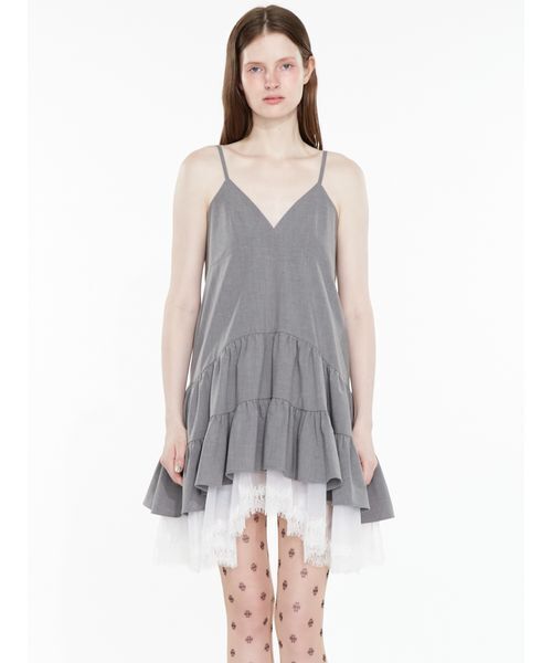 SORIN(ソリン )の「Sheer Hem Mini Dress / シアーヘムミニドレス(ワンピース・レディース・ライトグレー/ブラック/チェック・38)」の5枚目の写真