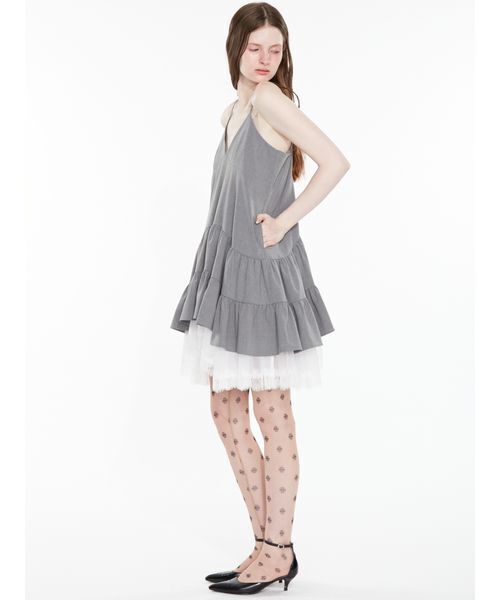 SORIN(ソリン )の「Sheer Hem Mini Dress / シアーヘムミニドレス(ワンピース・レディース・ライトグレー/ブラック/チェック・38)」の6枚目の写真