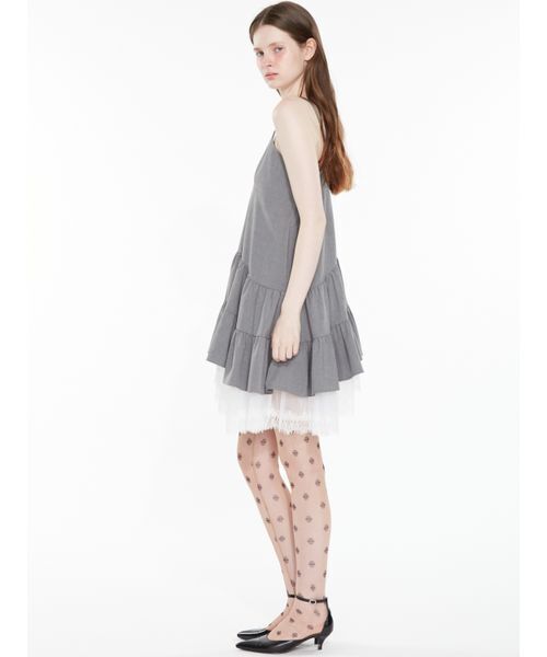SORIN(ソリン )の「Sheer Hem Mini Dress / シアーヘムミニドレス(ワンピース・レディース・ライトグレー/ブラック/チェック・38)」の7枚目の写真