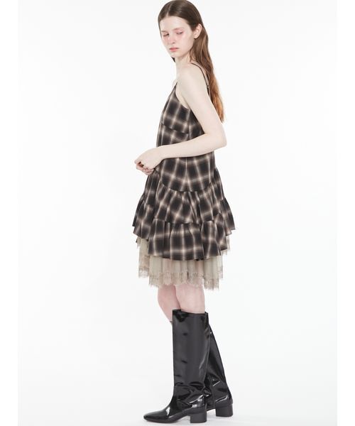 SORIN(ソリン )の「Sheer Hem Mini Dress / シアーヘムミニドレス(ワンピース・レディース・ライトグレー/ブラック/チェック・38)」の14枚目の写真