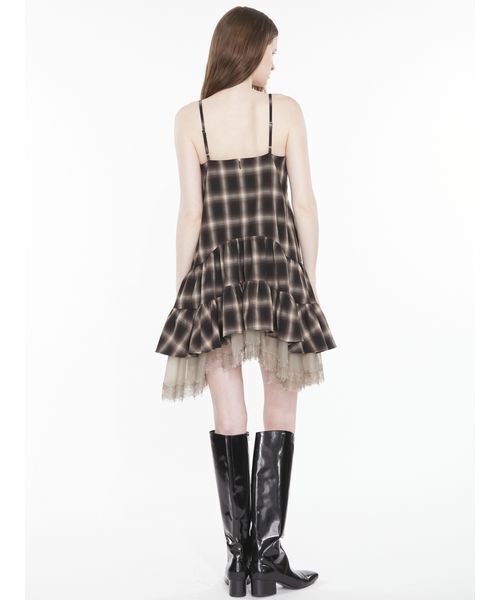 SORIN(ソリン )の「Sheer Hem Mini Dress / シアーヘムミニドレス(ワンピース・レディース・ライトグレー/ブラック/チェック・38)」の15枚目の写真