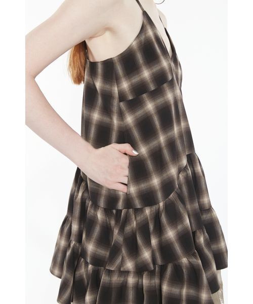 SORIN(ソリン )の「Sheer Hem Mini Dress / シアーヘムミニドレス(ワンピース・レディース・ライトグレー/ブラック/チェック・38)」の19枚目の写真