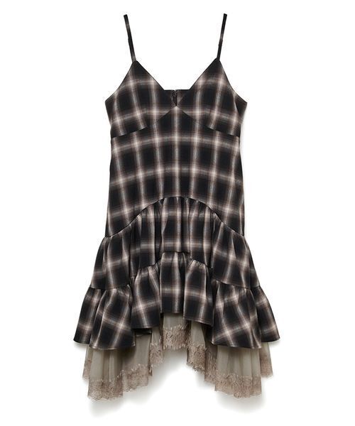 SORIN(ソリン )の「Sheer Hem Mini Dress / シアーヘムミニドレス(ワンピース・レディース・ライトグレー/ブラック/チェック・38)」の21枚目の写真