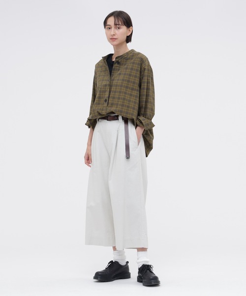 MHL.（エムエイチエル）の「TONAL COTTON CHECK（シャツ/ブラウス・レディース・カーキ・1/2）」の2枚目の写真