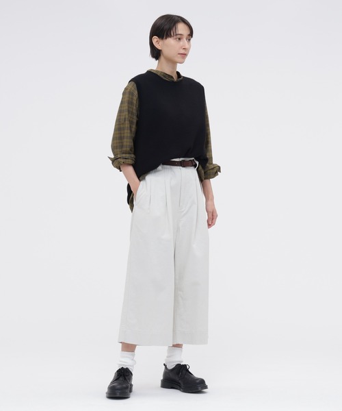 MHL.（エムエイチエル）の「TONAL COTTON CHECK（シャツ/ブラウス・レディース・カーキ・1/2）」の4枚目の写真