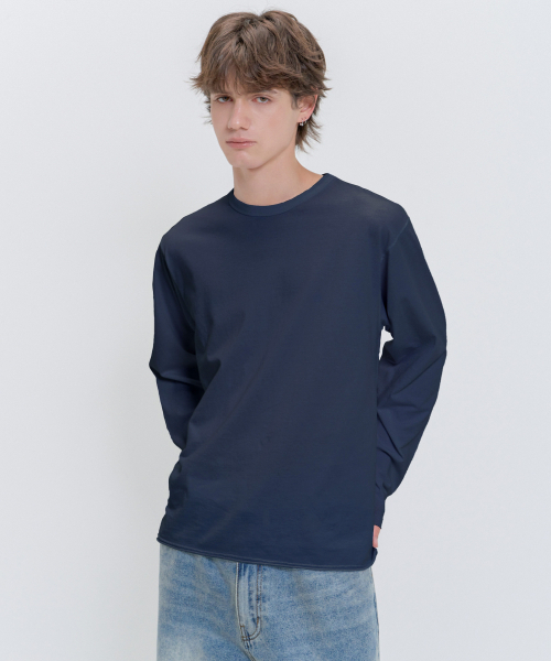 PSSHOPPER（ピーエスショッパ）の「レイヤードインナークロップドカット長袖Tシャツ [ネイビー]（Tシャツ/カットソー・メンズ・その他・MEDIUM/LARGE/X-LARGE）」の8枚目の写真