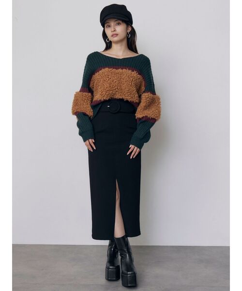 MURUA(ムルーア)の「【20th Anniversary Iconic Items】ベルテッドペンシルスリットスカート(スカート・レディース・カーキ/ボルドー/ブラック・1/2)」の21枚目の写真
