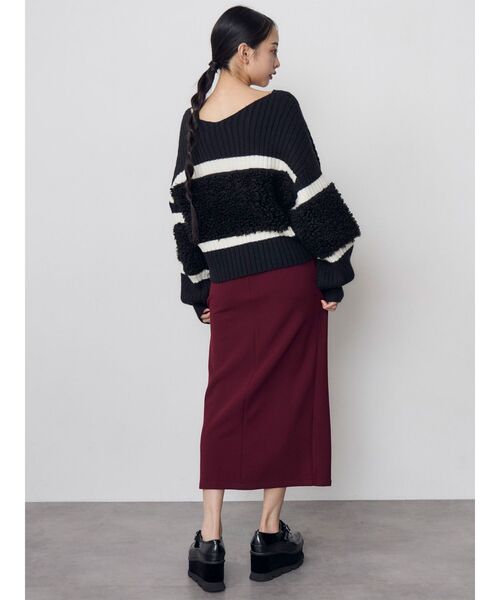 MURUA(ムルーア)の「【20th Anniversary Iconic Items】ベルテッドペンシルスリットスカート(スカート・レディース・カーキ/ボルドー/ブラック・1/2)」の5枚目の写真