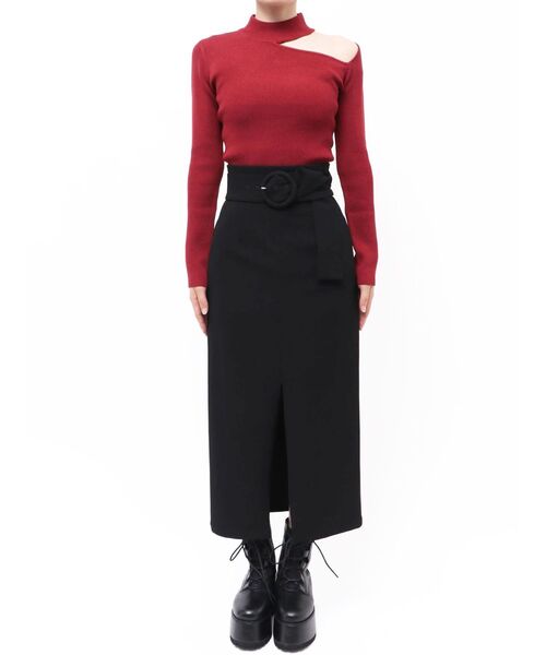MURUA(ムルーア)の「【20th Anniversary Iconic Items】ベルテッドペンシルスリットスカート(スカート・レディース・カーキ/ボルドー/ブラック・1/2)」の16枚目の写真