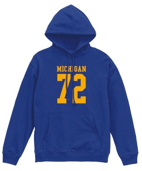 Ol' Basics（オールベーシックス）の「Ol' Basics（オール・ベーシックス） プルパーカー スウェット MICHIGAN ロゴ ナンバリング プリント 裏毛 トップス メンズ ユニセックス（パーカー・メンズ・ブルー/ブラック/ネイビー/バーガンディー・M/L/XL）」の3枚目の写真