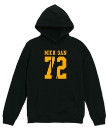 Ol' Basics(オール・ベーシックス) プルパーカー スウェット MICHIGAN ロゴ ナンバリング プリント 裏毛 トップス メンズ ユニセックス