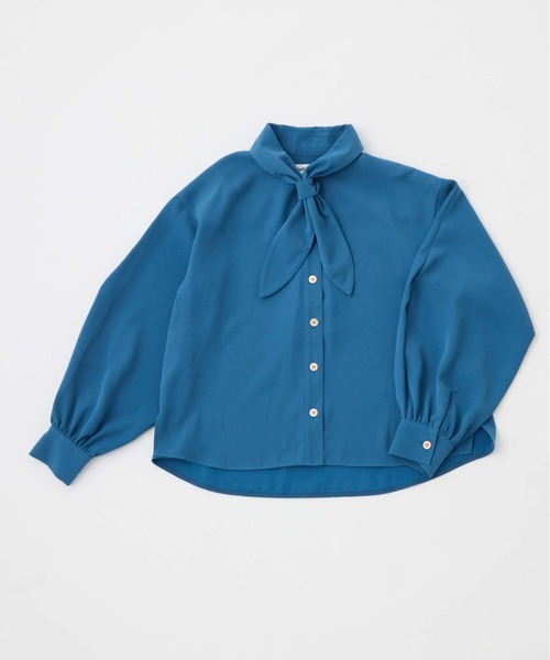 HeRIN.CYE（ヘリンドットサイ）の「Scarf docking shirt（シャツ/ブラウス・レディース・ブラック/ボルドー/ブルー・FREE）」の3枚目の写真