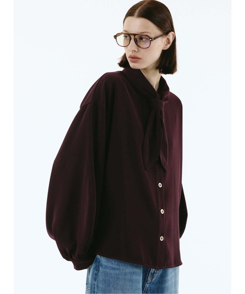 HeRIN.CYE（ヘリンドットサイ）の「Scarf docking shirt（シャツ/ブラウス・レディース・ブラック/ボルドー/ブルー・FREE）」の16枚目の写真