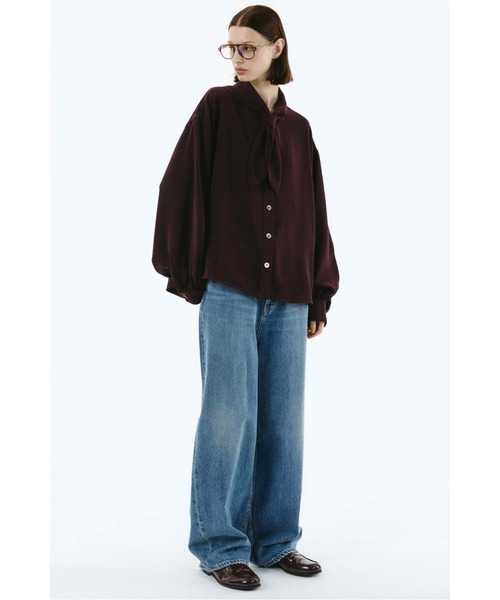 HeRIN.CYE（ヘリンドットサイ）の「Scarf docking shirt（シャツ/ブラウス・レディース・ブラック/ボルドー/ブルー・FREE）」の18枚目の写真