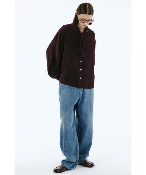 HeRIN.CYE（ヘリンドットサイ）の「Scarf docking shirt（シャツ/ブラウス・レディース・ブラック/ボルドー/ブルー・FREE）」の20枚目の写真