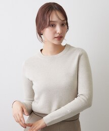 コットンカシミヤ ラメニット