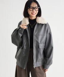 3WAYフェイクレザーブルゾン