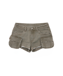 Cargo Pocket Pigment Low-Rise Shorts (Khaki) / 26SMSP005KH