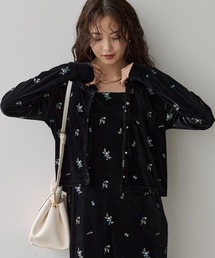 VIS | カラー刺繍ベロアカーディガン(カーディガン/ボレロ)