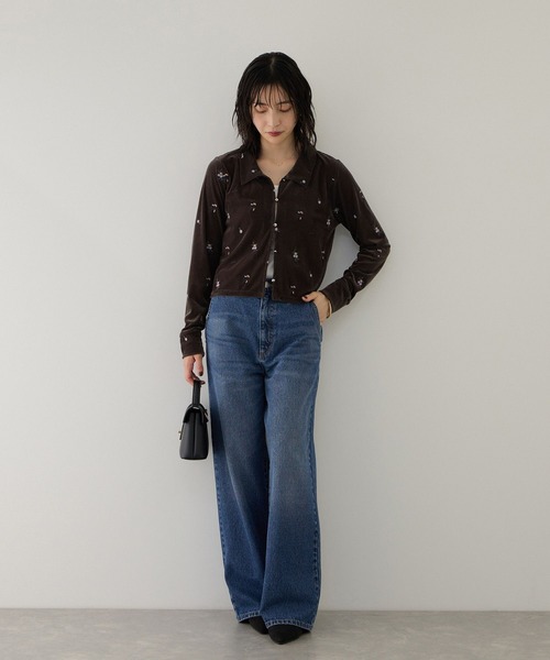 VIS(ビス)の「カラー刺繍ベロアカーディガン(カーディガン/ボレロ・レディース・ブラウン系その他/ブラック系その他・FREE)」の11枚目の写真