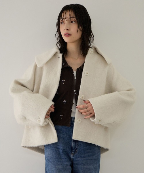 VIS(ビス)の「カラー刺繍ベロアカーディガン(カーディガン/ボレロ・レディース・ブラウン系その他/ブラック系その他・FREE)」の12枚目の写真