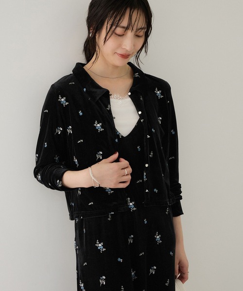 VIS(ビス)の「カラー刺繍ベロアカーディガン(カーディガン/ボレロ・レディース・ブラウン系その他/ブラック系その他・FREE)」の14枚目の写真
