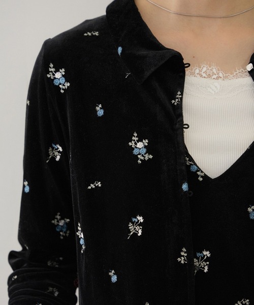 VIS(ビス)の「カラー刺繍ベロアカーディガン(カーディガン/ボレロ・レディース・ブラウン系その他/ブラック系その他・FREE)」の17枚目の写真