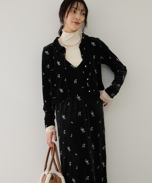 VIS(ビス)の「カラー刺繍ベロアカーディガン(カーディガン/ボレロ・レディース・ブラウン系その他/ブラック系その他・FREE)」の19枚目の写真