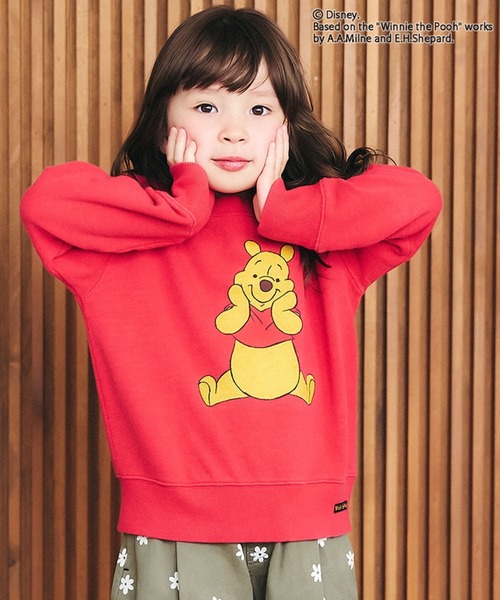 F.O.KIDS（エフオーキッズ）の「F.O.KIDS/エフオーキッズ ディズニーキャラクター Pooh 4色2柄トレーナー プーさん 子供服 通園 かわいい おでかけ カジュアル 2026秋冬 秋服 冬服（スウェット・キッズ・レッド/グリーン/アイボリー/キャメル・130/140/150/160）」の4枚目の写真