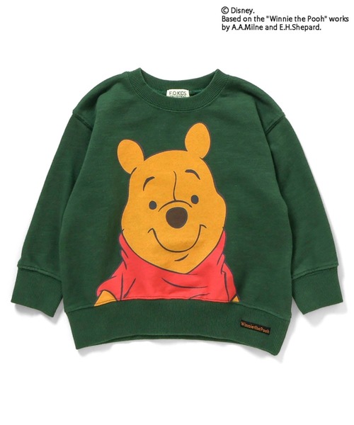 F.O.KIDS（エフオーキッズ）の「F.O.KIDS/エフオーキッズ ディズニーキャラクター Pooh 4色2柄トレーナー プーさん 子供服 通園 かわいい おでかけ カジュアル 2026秋冬 秋服 冬服（スウェット・キッズ・レッド/グリーン/アイボリー/キャメル・130/140/150/160）」の2枚目の写真