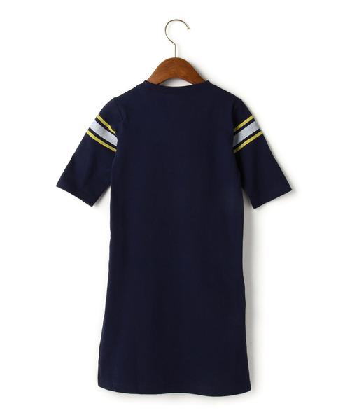 Champion(チャンピオン)の「別注 Champion(チャンピオン) 7分 プリント ワンピース◆(ワンピース・キッズ・ホワイト/ネイビー・110cm/120cm/100cm)」の3枚目の写真