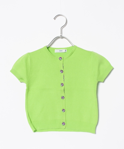 SHIPS KIDS（シップスキッズ）の「SHIPS KIDS:ソリッド/リバティ ショートスリーブ カーディガン(100～130cm)（カーディガン/ボレロ・キッズ・ホワイト/グレー/グリーン・100/120/110/130）」の3枚目の写真