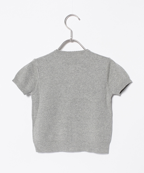 SHIPS KIDS（シップスキッズ）の「SHIPS KIDS:ソリッド/リバティ ショートスリーブ カーディガン(100～130cm)（カーディガン/ボレロ・キッズ・ホワイト/グレー/グリーン・100/120/110/130）」の4枚目の写真