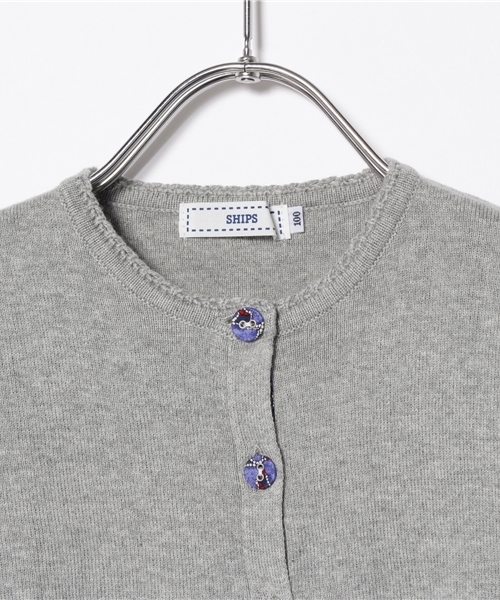 SHIPS KIDS（シップスキッズ）の「SHIPS KIDS:ソリッド/リバティ ショートスリーブ カーディガン(100～130cm)（カーディガン/ボレロ・キッズ・ホワイト/グレー/グリーン・100/120/110/130）」の5枚目の写真