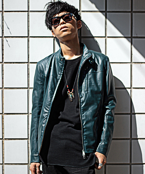 glory crew（グローリークルー）の「【2016 AW新作】シングルライダースブルゾン（ライダースジャケット・メンズ・ボルドー/ネイビー/キャメル/ブラック・LL/M/L）」の16枚目の写真