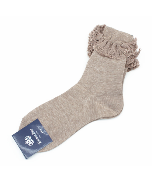 BEAMS BOY(ビームスボーイ)の「BEAMS BOY / フリンジSOCKS(ソックス/靴下・レディース・グレー/ベージュ/ネイビー/ホワイト/ブラック・ONE SIZE)」の4枚目の写真