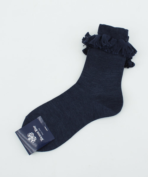 BEAMS BOY(ビームスボーイ)の「BEAMS BOY / フリンジSOCKS(ソックス/靴下・レディース・グレー/ベージュ/ネイビー/ホワイト/ブラック・ONE SIZE)」の5枚目の写真