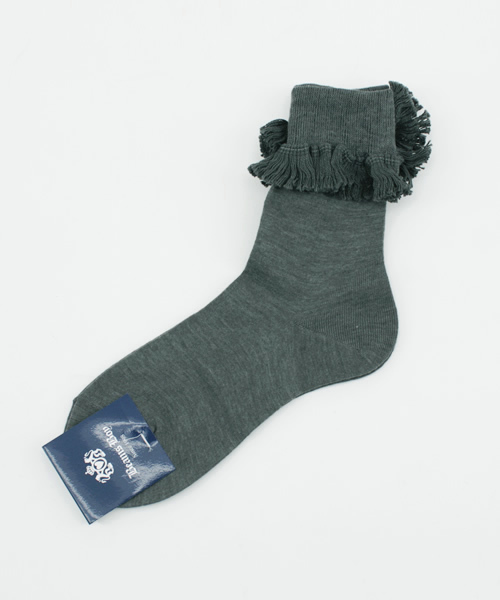 BEAMS BOY(ビームスボーイ)の「BEAMS BOY / フリンジSOCKS(ソックス/靴下・レディース・グレー/ベージュ/ネイビー/ホワイト/ブラック・ONE SIZE)」の1枚目の写真