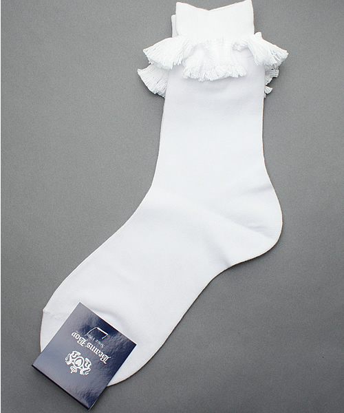 BEAMS BOY(ビームスボーイ)の「BEAMS BOY / フリンジSOCKS(ソックス/靴下・レディース・グレー/ベージュ/ネイビー/ホワイト/ブラック・ONE SIZE)」の2枚目の写真