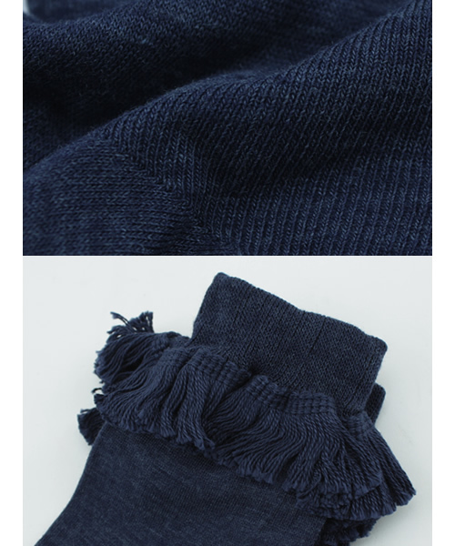 BEAMS BOY(ビームスボーイ)の「BEAMS BOY / フリンジSOCKS(ソックス/靴下・レディース・グレー/ベージュ/ネイビー/ホワイト/ブラック・ONE SIZE)」の6枚目の写真