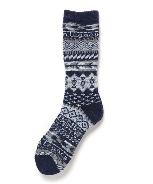 THE NORTH FACE（ザノースフェイス）の「ザ・ノース・フェイス ユニセックスコンフォートトレッキングジャガードソックス（ソックス/靴下・メンズ・ネイビー/ブルー系その他/ブラック・SMALL/LARGE/MEDIUM）」の2枚目の写真