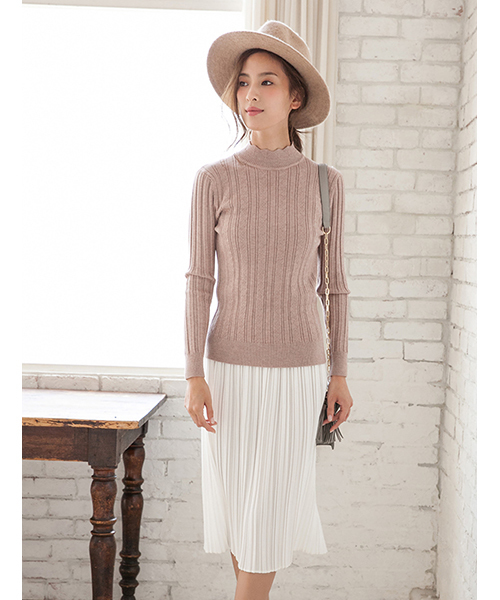 fifth（フィフス）の「ロングプリーツスカート（スカート・レディース・ブラック/グリーン/ボルドー/ホワイト/ネイビー/ベージュ・MEDIUM）」の2枚目の写真