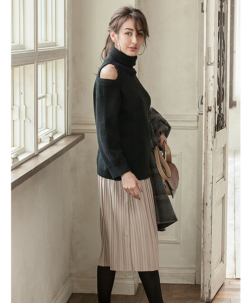 fifth（フィフス）の「ロングプリーツスカート（スカート・レディース・ブラック/グリーン/ボルドー/ホワイト/ネイビー/ベージュ・MEDIUM）」の22枚目の写真