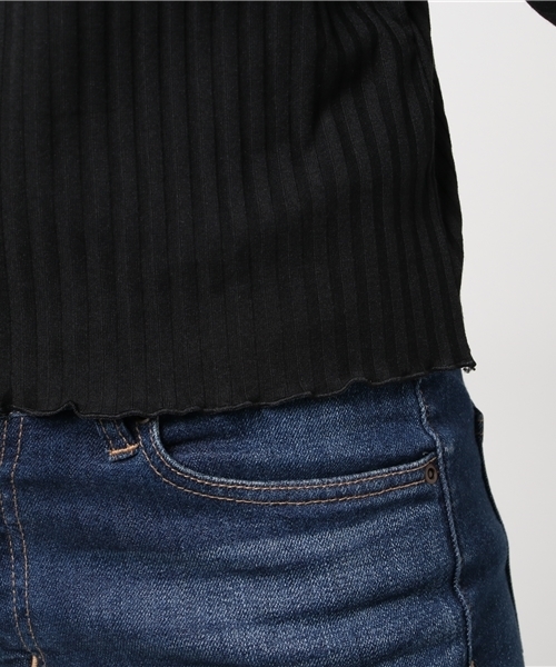 WEGO（ウィゴー）の「WEGO/2WAYリブロングスリーブカットソー（Tシャツ/カットソー・レディース・ライトピンク/ホワイト系その他5/ブラック/オフホワイト・FREE）」の10枚目の写真