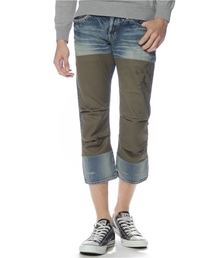 HYSTERIC GLAMOUR | SP加工デニム×アーミーサテンロールアップクロップドPT(その他パンツ)