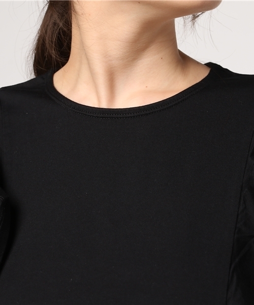 RNA（アールエヌエー）の「M0657 フリルロングスリーブTEE（Tシャツ/カットソー・レディース・ブラック/ホワイト/ピンク・MEDIUM）」の4枚目の写真