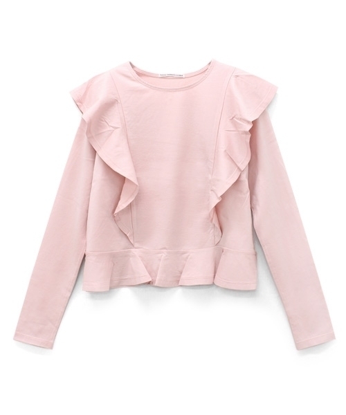 RNA（アールエヌエー）の「M0657 フリルロングスリーブTEE（Tシャツ/カットソー・レディース・ブラック/ホワイト/ピンク・MEDIUM）」の14枚目の写真