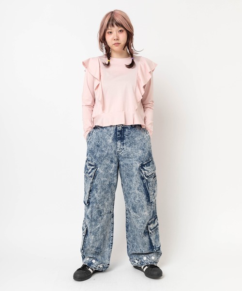 RNA（アールエヌエー）の「M0657 フリルロングスリーブTEE（Tシャツ/カットソー・レディース・ブラック/ホワイト/ピンク・MEDIUM）」の15枚目の写真